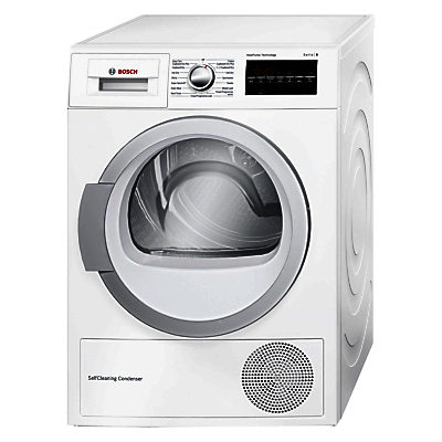 Bosch WTW85491GB Freestanding Heat Pump Condenser Tumble Dryer, 8kg Load, A++ Energy Rating Bosch WTW85491GB Freestanding Heat Pump Condenser Tumble Dryer, 8kg Load, A++ Energy Rating